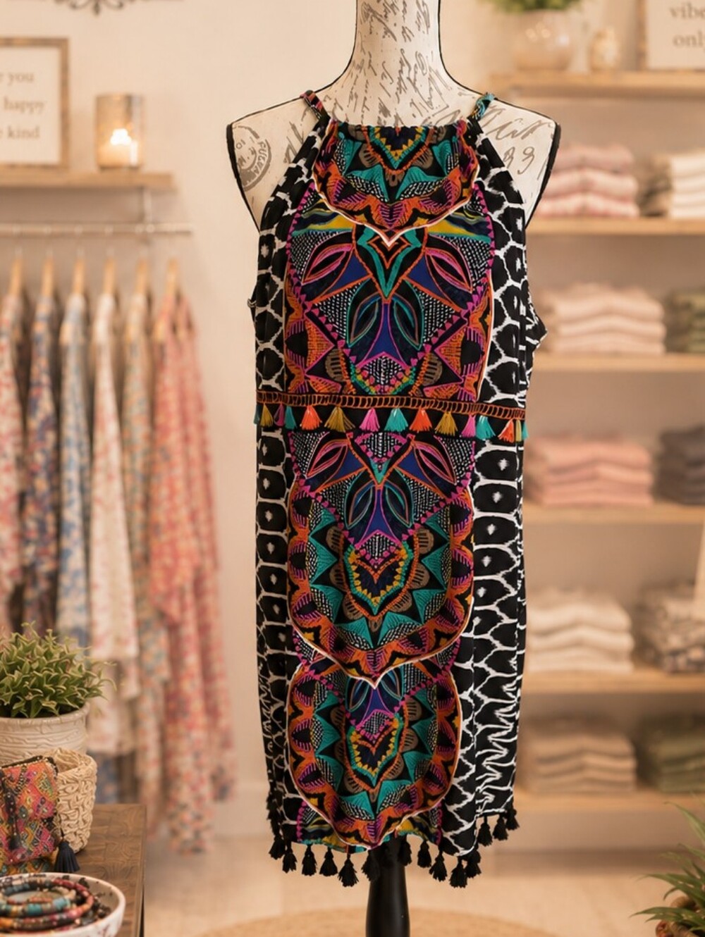 Trina Turk x INC International Concepts Tassel Cover-Up Dress – Size Large